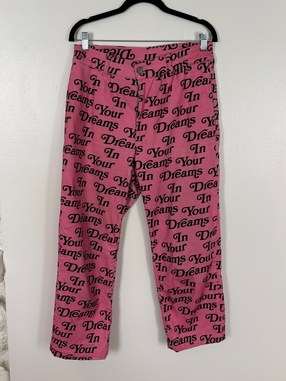 Lazy Oaf Pink Jeans with  'In Your Dreams' Graphic Print
